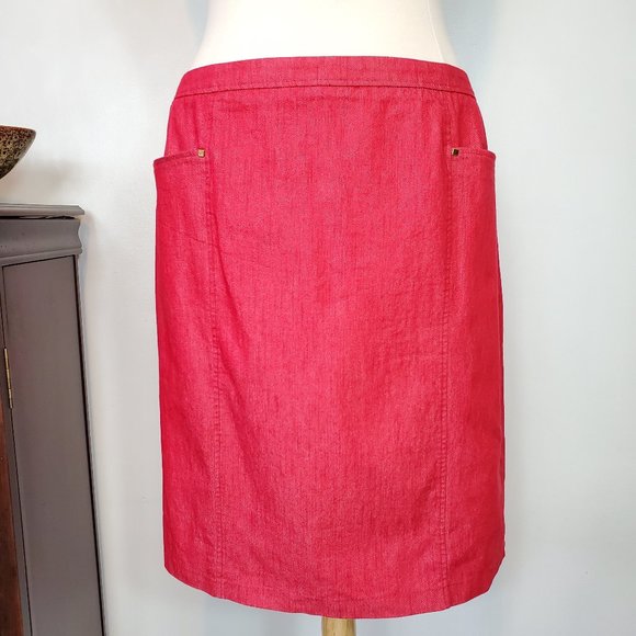 red denim skirt size 18